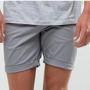 ASOS Slim Chino Shorts In Grey - 34